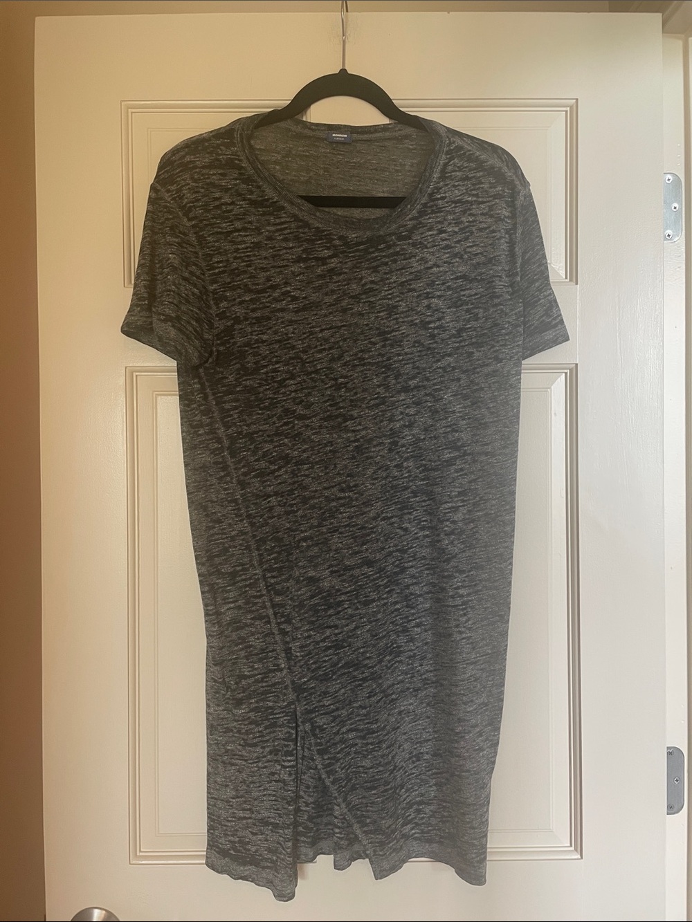 Women's Short Sleeve Marled Tee Dress - Gray